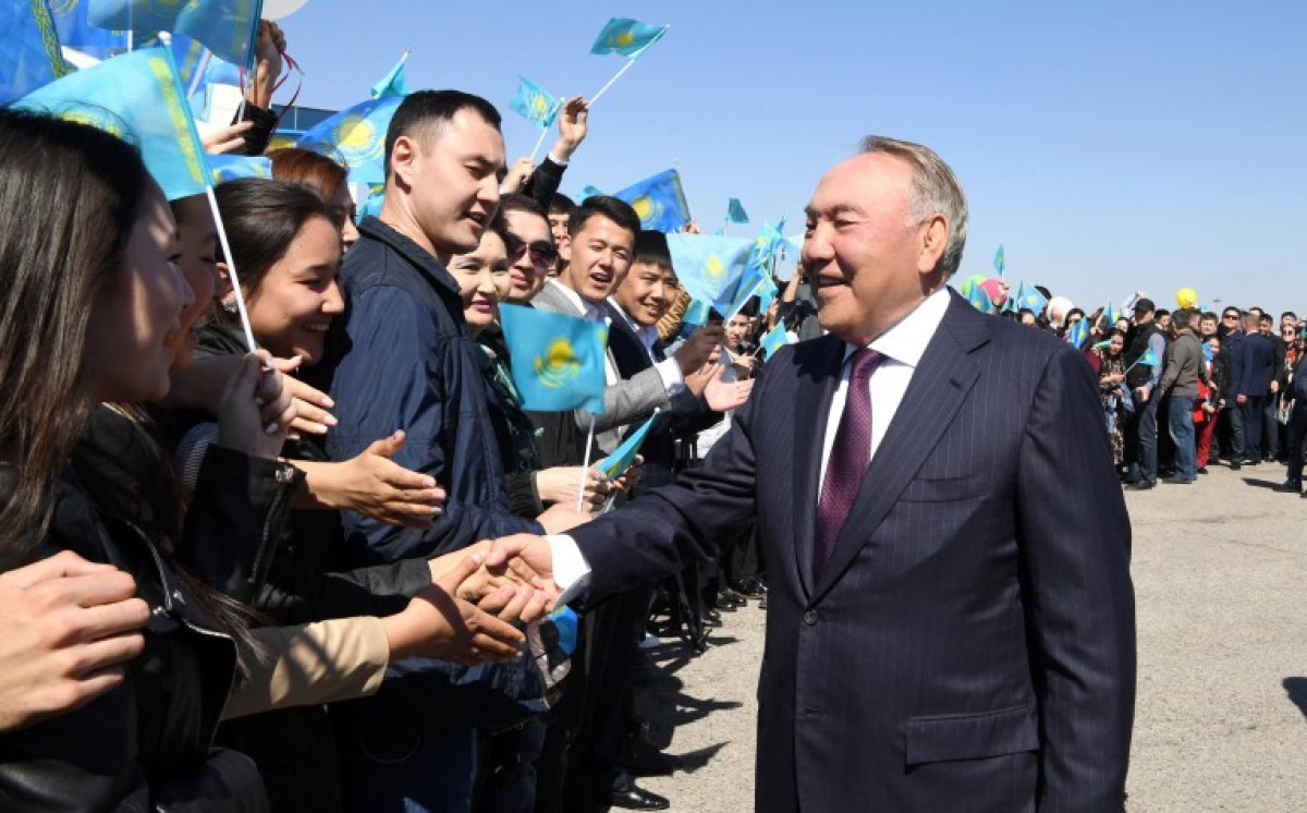 FIRST PRESIDENT OF THE REPUBLIC OF KAZAKHSTAN NURSULTAN NAZARBAYEV ARRIVED IN ALMATY