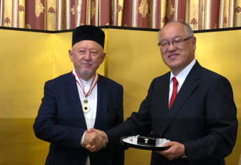 Absattar Derbisali Conferred the Order of the Rising Sun, Gold Rays with Neck Ribbon 