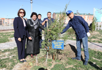 Қызылордада ҚХА балалар ауруханасының аймағын жас көшеттермен жасылдандырды