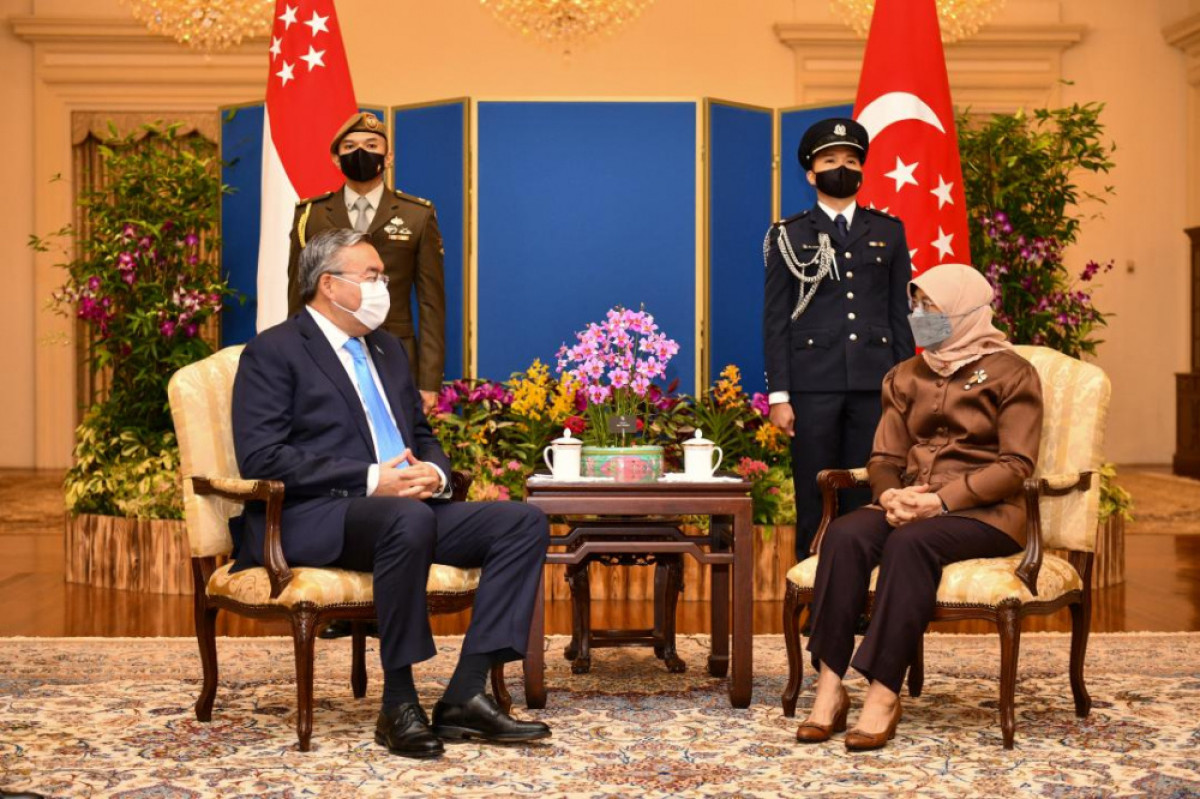 Kazakh FM meets with President of Singapore