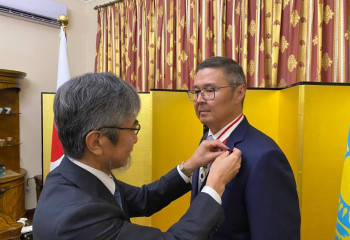 Order of Rising Sun presented to Ambassador of Kazakhstan on behalf of Emperor of Japan