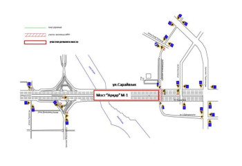 «Арқар» көпірі жөндеу жұмыстарына байланысты жабылды