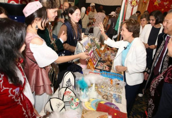 Kazakh yurt installed in Jordan