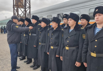 Новобранцы прибыли в Военно-морские силы Казахстана