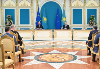 Kazakh President and President of European Council make joint press statement