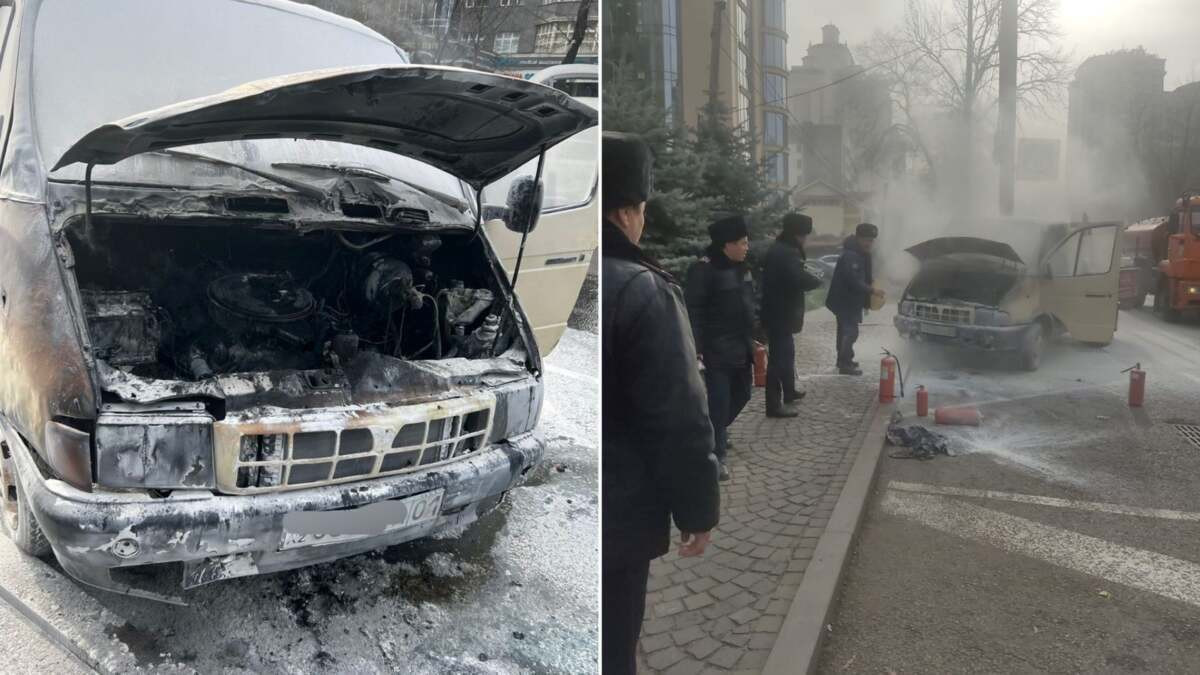 Участковый инспектор потушил автомобиль в Алматы