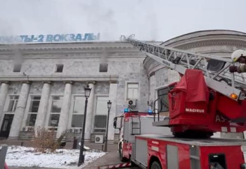 Пожар произошел на вокзале Алматы