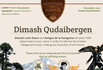 Димаш Құдайбергенге «Орман сақшысы» сертификаты берілді