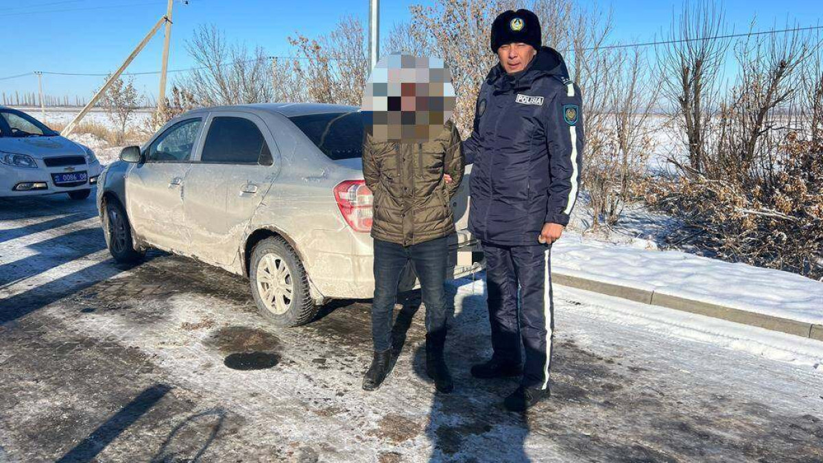 Автоугонщика из области Абай задержали жамбылские полицейские