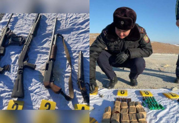 Крупный схрон оружия обнаружили в Конаеве