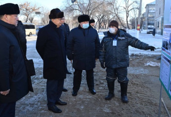 Глава государства ознакомился с последствиями порыва теплотрассы в Рудном