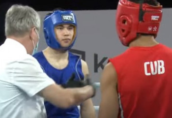 Чемпион Казахстана за минуту выиграл раунд на ЧА-2023 по боксу