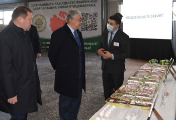 Президент Рудный қаласындағы «Жас-Қанат 2006» құс фабрикасына барды