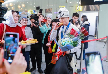 Астанада қысқы Универсиададан оралған жеңімпаздарды күтіп алды