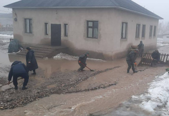 В Кентау и Туркестане затопило улицы