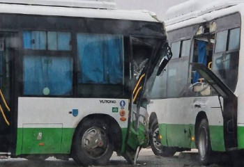 Два автобуса столкнулись в Кызылорде, есть пострадавшие