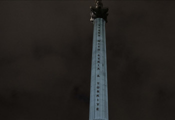 'Stand with Syria and Türkiye' projected on London's famous landmark