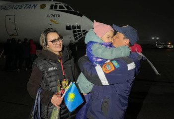 1st group of Kazakhstani rescuers and medical workers from Gaziantep landed in Almaty
