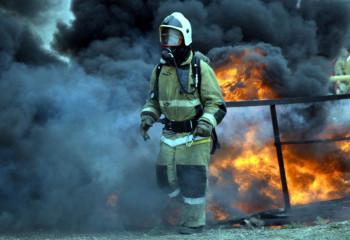 Rescue fire lane overcome psychological training in Aktau