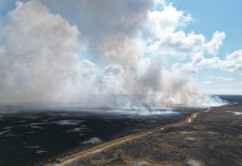 Возгорание камыша стало причиной смога в Атырау