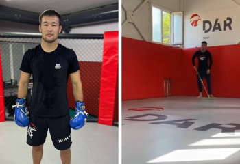 Жаттығу залының еденін жуып жүрген Шавкат Рахмонов көпті сүйсінтті