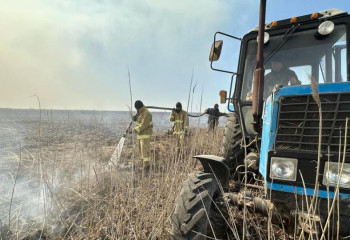 Возгорание камыша ликвидировали в Атырауской области
