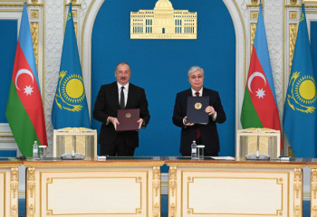 Опубликовано совместное заявление президентов Казахстана и Азербайджана