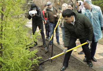 Шахматтан әлем чемпионы Астанада ағаш отырғызды