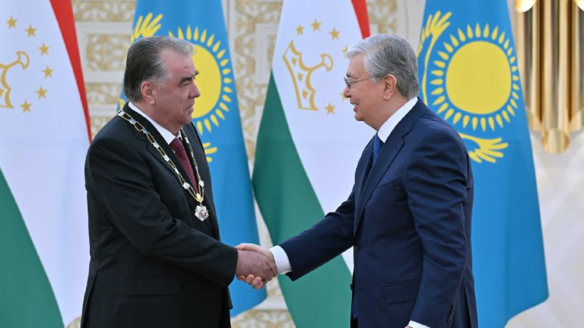 Kazakh President awards Emomali Rahmon with The Order of Golden Eagle