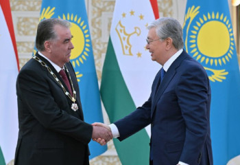 Kazakh President awards Emomali Rahmon with The Order of Golden Eagle