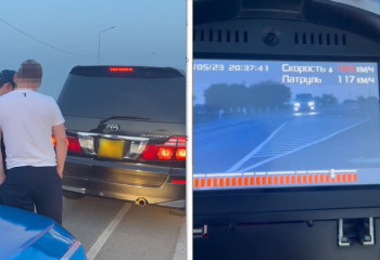 «Летел» 200 км/ч: жамбылские полицейские задержали водителя с пассажирами