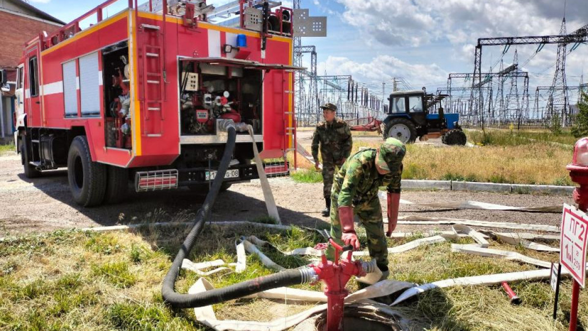 Пожарно-тактическое учение провели в Жамбылской области