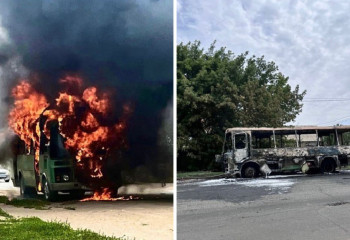 Оралда балалар отырған автобус жанып кетті