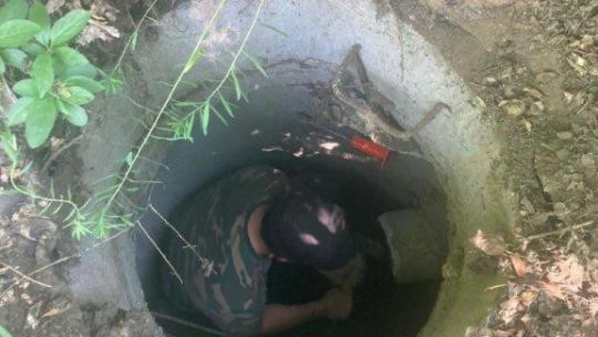 Телёнка из пятиметровой ямы вытащили спасатели в Усть-Каменогорске