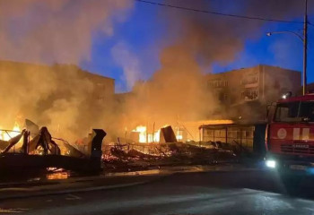 Бурабайда дәмхана өртеніп, 4 газ баллоны жарылды