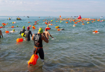 В Конаеве проходит международный заплыв на открытой воде «Oceanman Kazakhstan – 2023»