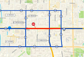 Алматыда Абай даңғылының Наурызбай батыр көшесінен Байтұрсынұлы көшесіне дейін жөндеу жұмыстары жүргізіледі