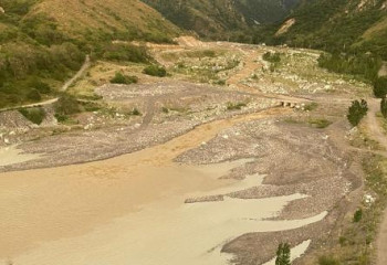 Уровень воды поднялся в реке Левый Талгар в Алматинской области