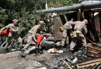Десантшылар әскери қалашықтағы өртті дер кезінде сөндіріп үлгерді