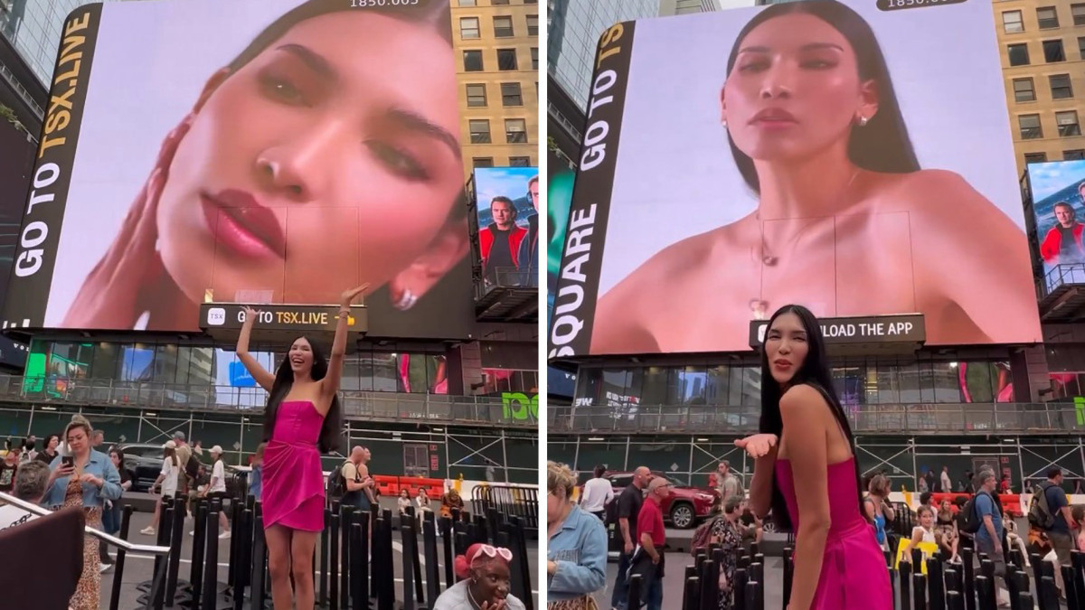 Модель из Казахстана украсила билборды нью-йоркского Таймс-сквер