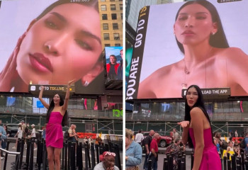 Модель из Казахстана украсила билборды нью-йоркского Таймс-сквер