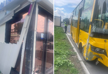 Семейде автобус модульдік полиция бекетіне соқтығысты