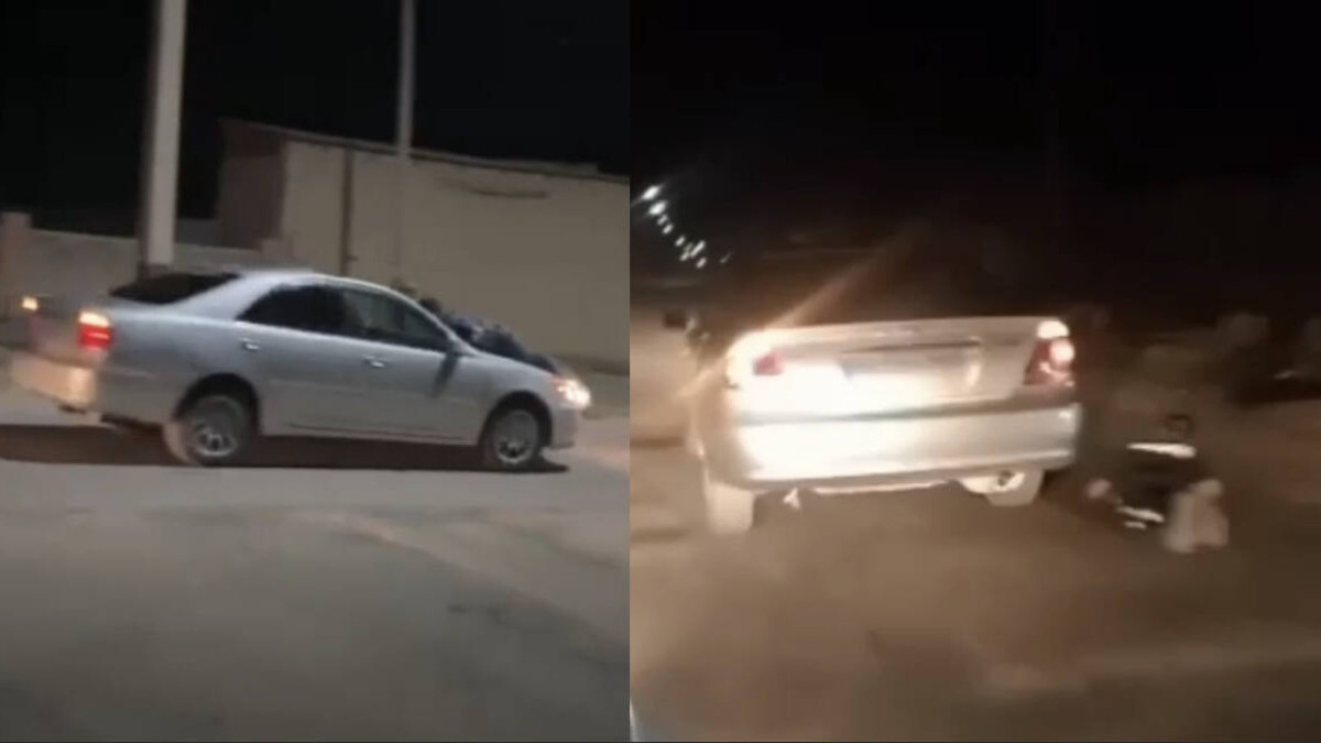 Полкилометра протащил на капоте патрульных полицейских водитель в Кызылорде: видео