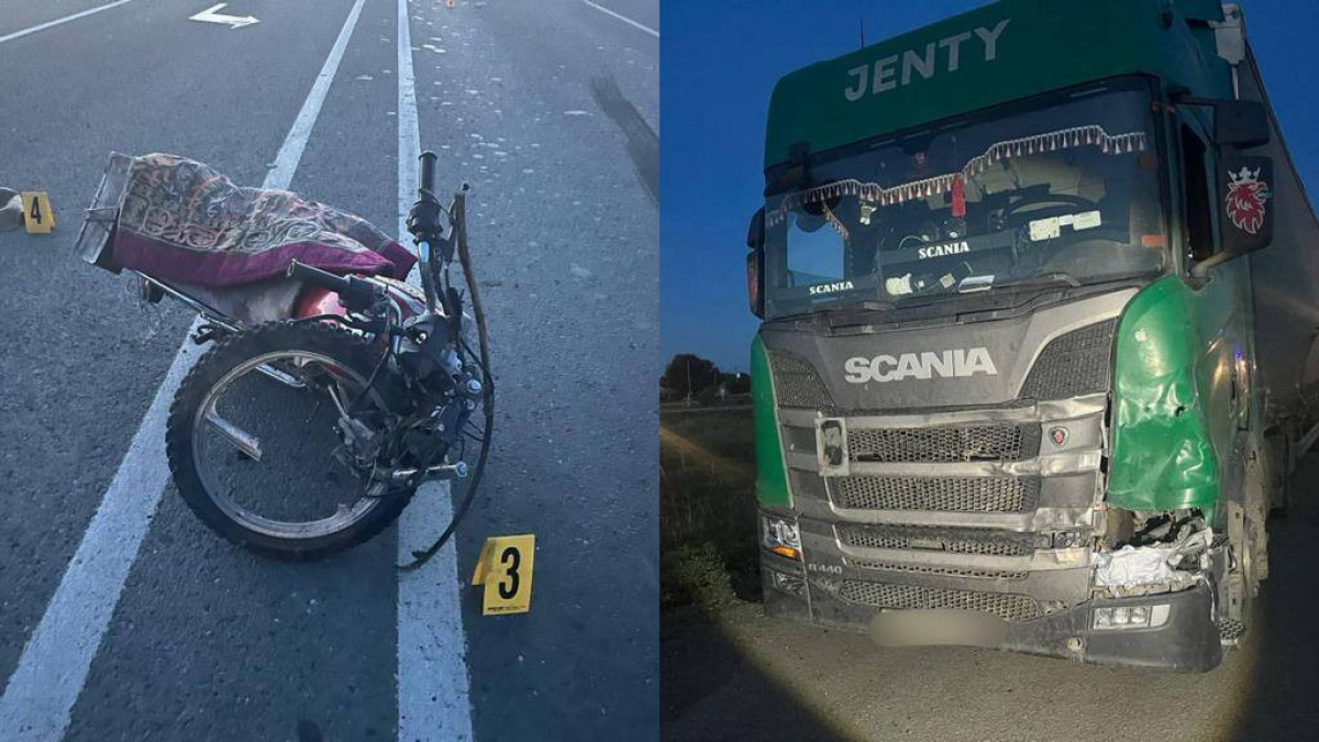 14-летний мотоциклист врезался в грузовик