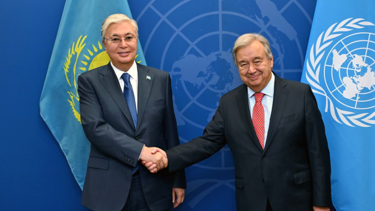Президент Казахстана провел переговоры с Генеральным секретарем ООН Антониу Гутерришем