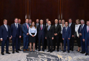 Kassym-Jomart Tokayev participates in round table with business circles of Kazakhstan and Germany
