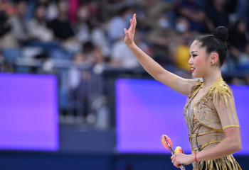 Казахстан завоевал серебряную медаль по художественной гимнастике