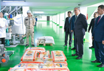 Президент Қызылордадағы күріш зауытына барды