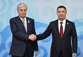 Kassym-Jomart  Tokayev meets with Sadyr Zhaparov  at Ala Archa State Residence