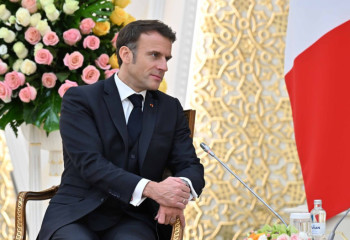 Emmanuel Macron twitted in Kazakh language